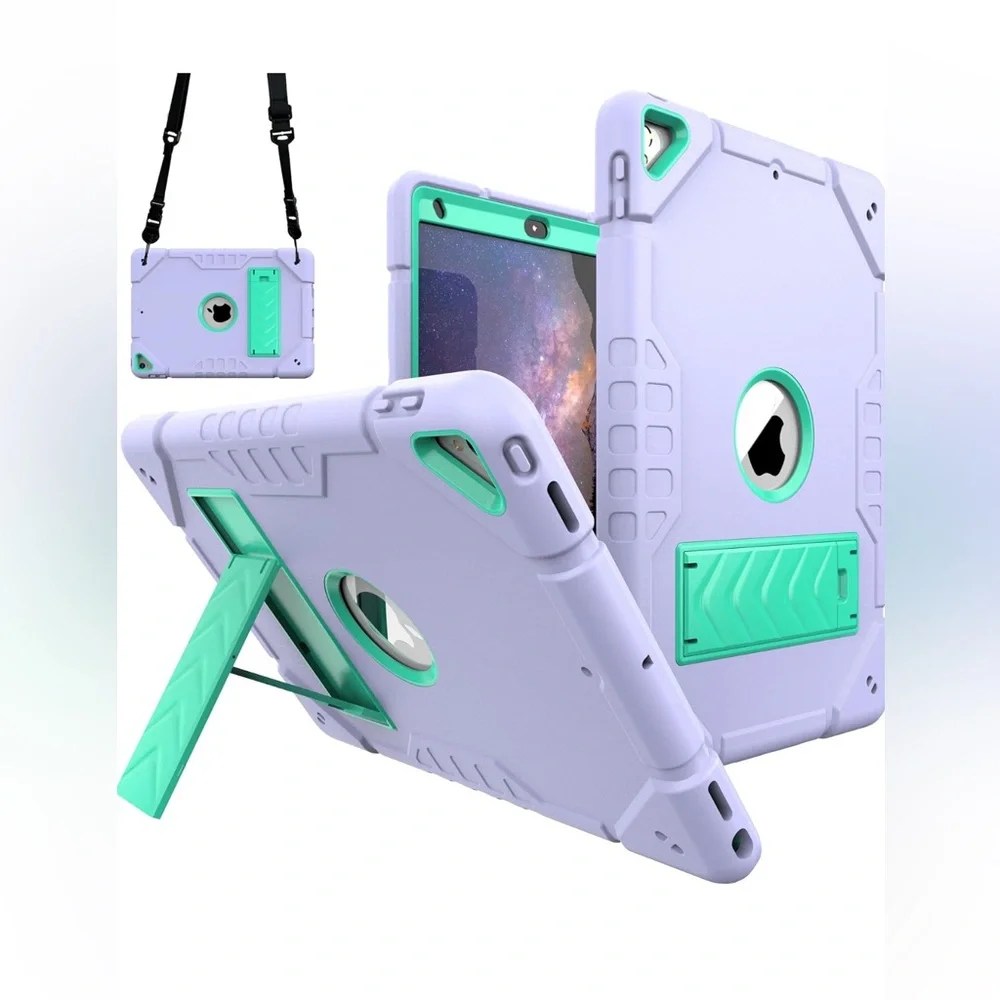 Protective Tablet Case with Stand - Purple and Green